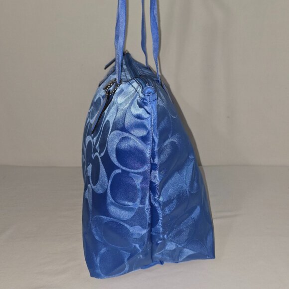 COACH Getaway Large Packable Blue Travel Weekender Tote With Zip Cosmetic Bag - Picture 10 of 15